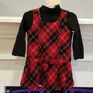 Children's Place Red & Black Plaid Jumper Dress